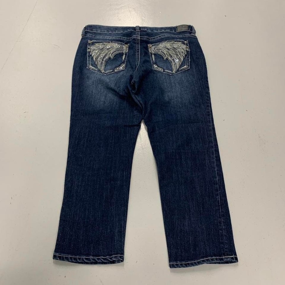 Love x Indigo Embellished Dark Wash Capri Jeans 14
